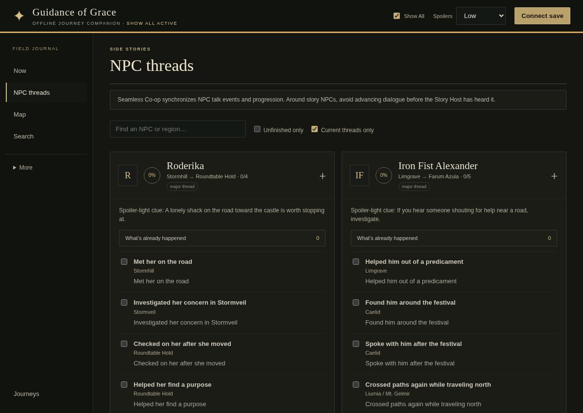 NPC threads in GuidanceOfGrace